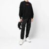 Off-White Men’ s FW21 Logo Arrow Pattern Printing Pullover Loose Fit Black