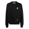 Off-White Men’ s FW21 Logo Caravaggio Arrow Round Neck Long Sleeves Loose Fit Black