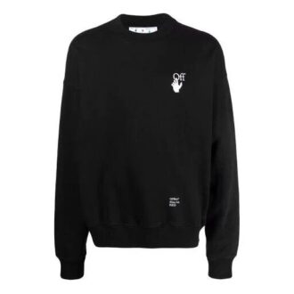 Off-White Men’ s FW21 Logo Caravaggio Arrow Round Neck Long Sleeves Loose Fit Black Off-White Men’ s FW21 Logo Caravaggio Arrow Round Neck Long Sleeves Loose Fit Black