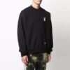 Off-White Men’ s FW21 Logo Caravaggio Arrow Round Neck Long Sleeves Loose Fit Black