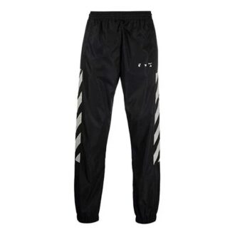 Off-White Men’ s FW21 Logo Diagonal Stripes Bundle Feet Sports Pants/Trousers/Joggers Black Off-White Men’ s FW21 Logo Diagonal Stripes Bundle Feet Sports Pants/Trousers/Joggers Black