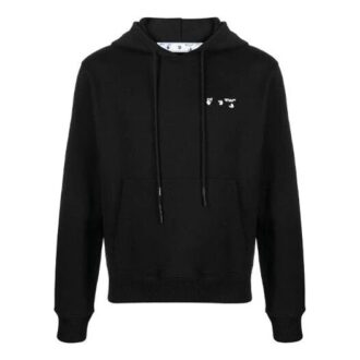 Off-White Men’ s FW21 Logo Drawstring Pullover Loose Fit Black Off-White Men’ s FW21 Logo Drawstring Pullover Loose Fit Black