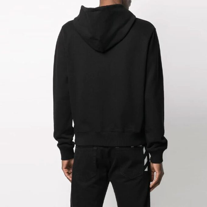Off-White Men’ s FW21 Logo Drawstring Pullover Loose Fit Black