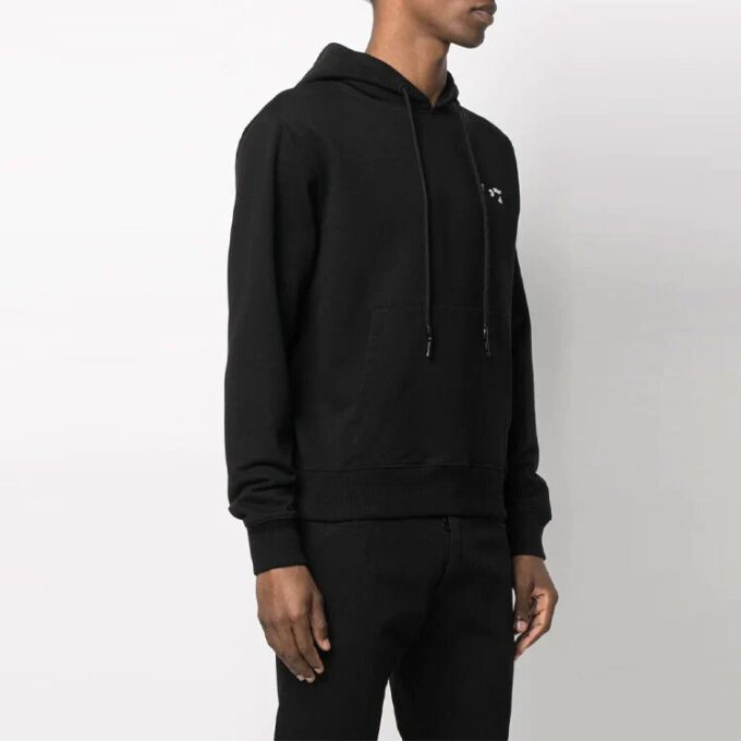 Off-White Men’ s FW21 Logo Drawstring Pullover Loose Fit Black