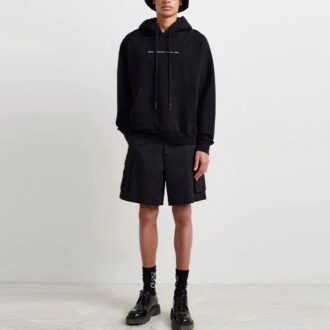 Off-White Men’ s FW21 Logo Pattern Printing Long Sleeves Pullover Loose Fit Black Off-White Men’ s FW21 Logo Pattern Printing Long Sleeves Pullover Loose Fit Black