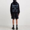 Off-White Men’ s FW21 Logo Pattern Printing Long Sleeves Pullover Loose Fit Black