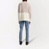 Off-White Men’ s FW21 Logo Pattern Round Neck Pullover Long Sleeves Colorblock Wool Sweater Loose Fit