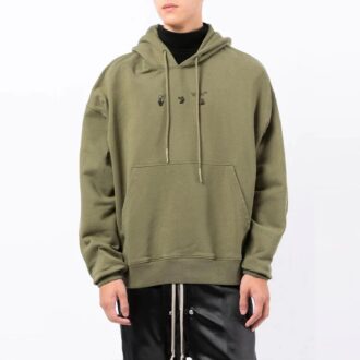 Off-White Men’ s FW21 Logo Printing Long Sleeves Loose Fit Green Off-White Men’ s FW21 Logo Printing Long Sleeves Loose Fit Green