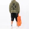 Off-White Men’ s FW21 Logo Printing Long Sleeves Loose Fit Green