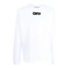 Off-White Men’ s FW21 Logo Printing Long Sleeves Loose Fit White
