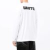 Off-White Men’ s FW21 Logo Printing Long Sleeves Loose Fit White