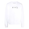 Off-White Men’ s FW21 Logo Printing Long Sleeves Pullover Loose Fit White