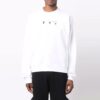 Off-White Men’ s FW21 Logo Printing Long Sleeves Pullover Loose Fit White