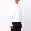 Off-White Men’ s FW21 Logo Printing Long Sleeves Pullover Loose Fit White