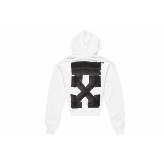 Off-White Men’ s FW21 Logo Printing Pullover Loose Version White