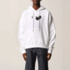 Off-White Men’ s FW21 Logo Printing Pullover Loose Version White
