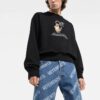Off-White Men’ s FW21 Logo Printing Round Neck Long Sleeves Loose Fit Black