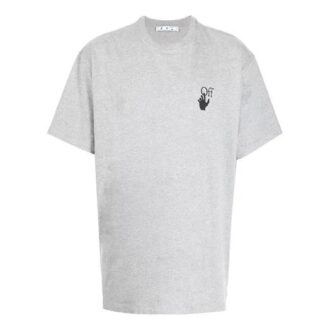 Off-White Men’ s FW21 Logo Printing Round Neck Pullover Short Sleeve Loose Fit Gray T-Shirt Off-White Men’ s FW21 Logo Printing Round Neck Pullover Short Sleeve Loose Fit Gray T-Shirt