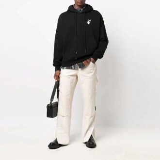 Off-White Men’ s FW21 Logo Pullover Loose Fit Black Off-White Men’ s FW21 Logo Pullover Loose Fit Black