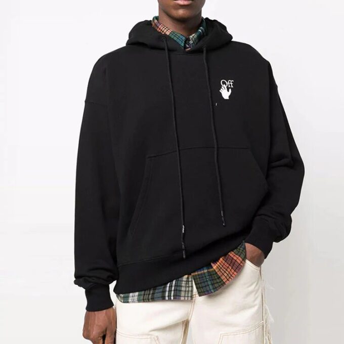 Off-White Men’ s FW21 Logo Pullover Loose Fit Black