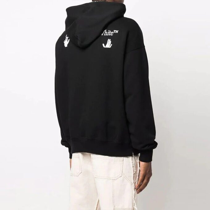 Off-White Men’ s FW21 Logo Pullover Loose Fit Black