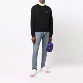 Off-White Men’ s FW21 Logo Round Neck Pullover Black Off-White Men’ s FW21 Logo Round Neck Pullover Black