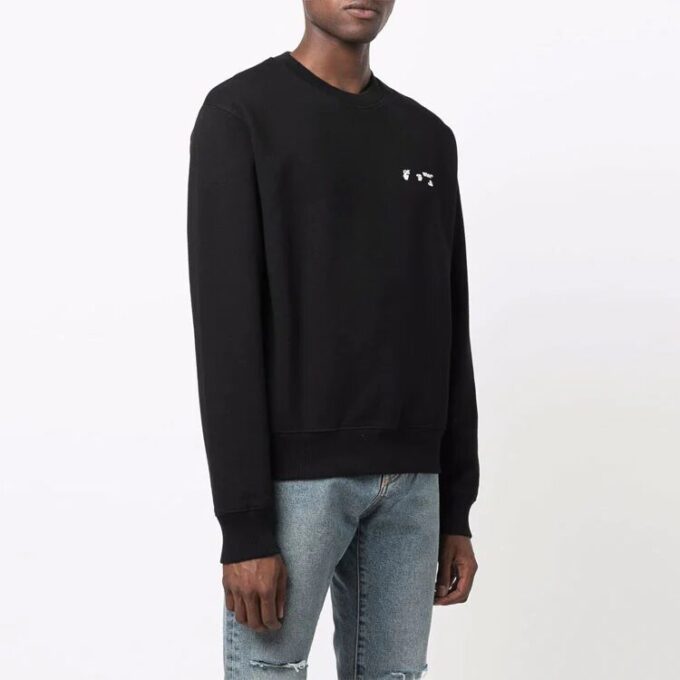 Off-White Men’ s FW21 Logo Round Neck Pullover Black
