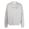 Off-White Men’ s FW21 Logo Round Neck Pullover Loose Fit Gray