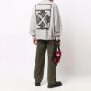Off-White Men’ s FW21 Logo Round Neck Pullover Loose Fit Gray