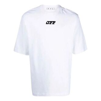 Off-White Men’ s FW21 Logo Round Neck Short Sleeve Loose Fit White T-Shirt Off-White Men’ s FW21 Logo Round Neck Short Sleeve Loose Fit White T-Shirt