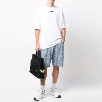 Off-White Men’ s FW21 Logo Round Neck Short Sleeve Loose Fit White T-Shirt Off-White Men’ s FW21 Logo Round Neck Short Sleeve Loose Fit White T-Shirt