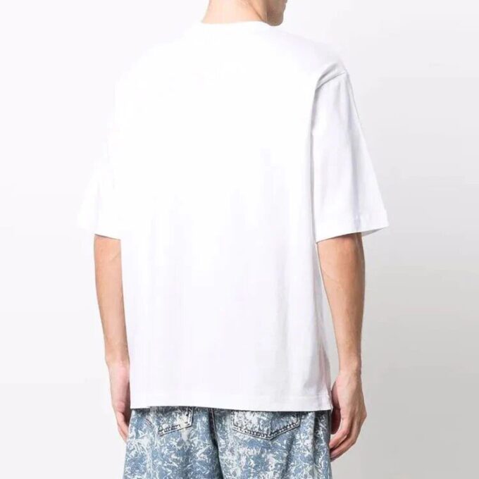 Off-White Men’ s FW21 Logo Round Neck Short Sleeve Loose Fit White T-Shirt