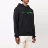 Off-White Men’ s FW21 Painting Pattern Drawstring Hood Long Sleeves Loose Fit Black