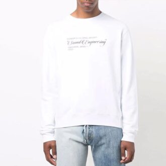 Off-White Men’ s FW21 Painting Pattern Round Neck Pullover Slim Fit White Off-White Men’ s FW21 Painting Pattern Round Neck Pullover Slim Fit White