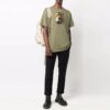 Off-White Men’ s FW21 Painting Printing Round Neck Short Sleeve Loose Fit Green T-Shirt