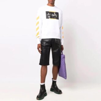 Off-White Men’ s FW21 Painting Round Neck Ordinary Version White Off-White Men’ s FW21 Painting Round Neck Ordinary Version White