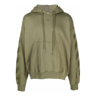 Off-White Men’ s FW21 Pattern Printing Hooded Long Sleeves Loose Fit Green Off-White Men’ s FW21 Pattern Printing Hooded Long Sleeves Loose Fit Green