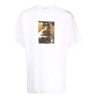 Off-White Men’ s FW21 Pattern Printing Round Neck Short Sleeve White T-Shirt Off-White Men’ s FW21 Pattern Printing Round Neck Short Sleeve White T-Shirt