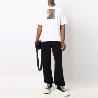 Off-White Men’ s FW21 Pattern Printing Round Neck Short Sleeve White T-Shirt Off-White Men’ s FW21 Pattern Printing Round Neck Short Sleeve White T-Shirt