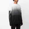 Off-White Men’ s FW21 Plush Gradient Round Neck Long Sleeves Pullover Wool Sweater Loose Fit Autumn Black