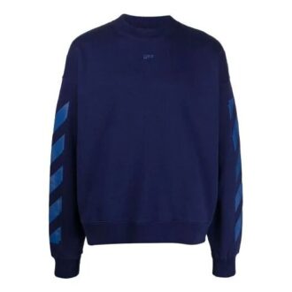 Off-White Men’ s FW21 Rubber Arrow Geometry Pattern Round Neck Long Sleeves Loose Fit Blue Off-White Men’ s FW21 Rubber Arrow Geometry Pattern Round Neck Long Sleeves Loose Fit Blue