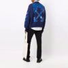 Off-White Men’ s FW21 Rubber Arrow Geometry Pattern Round Neck Long Sleeves Loose Fit Blue