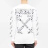 Off-White Men’ s FW21 Rubber Strap Long Sleeves Slim Fit White T-Shirt