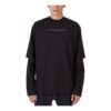 Off-White Men’ s FW21 Sleeve Printing Green Arrow Long Sleeves Loose Fit Black T-Shirt