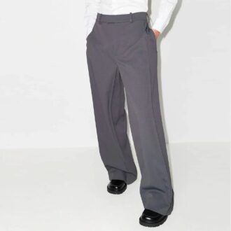 Off-White Men’ s FW21 Solid Color Straight Suit Casual Long Pants/Trousers Loose Fit Gray Off-White Men’ s FW21 Solid Color Straight Suit Casual Long Pants/Trousers Loose Fit Gray