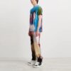 Off-White Men’ s FW21 Spray Painting Round Neck Short Sleeve Blue T-Shirt