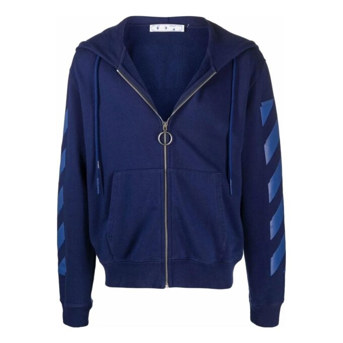 Off-White Men’ s FW21 Stripe Zipper Ordinary Version Blue