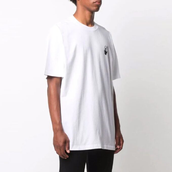 Off-White Men’ s FW21 White Arrow Short Sleeve Loose Fit White T-Shirt