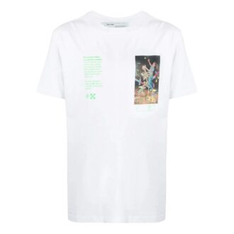 Off-White Men’ s FW22 Alphabet Character Printing Round Neck Short Sleeve White T-Shirt Off-White Men’ s FW22 Alphabet Character Printing Round Neck Short Sleeve White T-Shirt