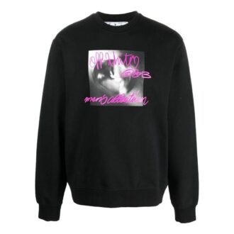 Off-White Men’ s FW22 Alphabet Logo Pattern Printing Round Neck Pullover Long Sleeves Black Off-White Men’ s FW22 Alphabet Logo Pattern Printing Round Neck Pullover Long Sleeves Black